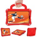 For Samsung Galaxy Tab A 8.0 T290/T295 Handle Football Shaped EVA Shockproof Tablet Case(Red)
