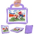 For iPad 10.2 2019/2021/2022 Handle Football Shaped EVA Shockproof Tablet Case(Light Purple)