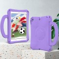 For iPad 10.2 2019/2021/2022 Handle Football Shaped EVA Shockproof Tablet Case(Light Purple)