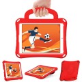 For iPad 10.2 2019/2021/2022 Handle Football Shaped EVA Shockproof Tablet Case(Red)