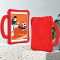 For iPad 10.2 2019/2021/2022 Handle Football Shaped EVA Shockproof Tablet Case(Red)
