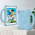 For iPad 10.2 2019/2021/2022 Handle Football Shaped EVA Shockproof Tablet Case(Light Blue)