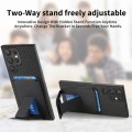 For Samsung Galaxy S23 Ultra 5G Carbon Fiber Card Bag Fold Stand Phone Case(Black)