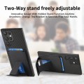 For Samsung Galaxy S22 Ultra 5G Carbon Fiber Card Bag Fold Stand Phone Case(Black)