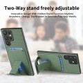 For Samsung Galaxy S21 Ultra 5G Carbon Fiber Card Bag Fold Stand Phone Case(Green)