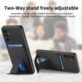 For Samsung Galaxy A21s Carbon Fiber Card Bag Fold Stand Phone Case(Black)