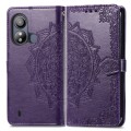 For ZTE Blade L220 Mandala Flower Embossed Leather Phone Case(Purple)