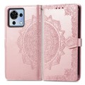 For ZTE Blade V50 Vita Mandala Flower Embossed Leather Phone Case(Rose Gold)