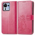 For ZTE Blade V50 Vita Four-leaf Clasp Embossed Leather Phone Case(Red)
