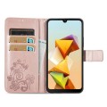 For ZTE Blade A33S Four-leaf Clasp Embossed Leather Phone Case(Rose Gold)