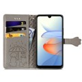 For ZTE Blade L220 Cat and Dog Embossed Leather Phone Case(Grey)