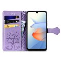 For ZTE Blade L220 Cat and Dog Embossed Leather Phone Case(Purple)