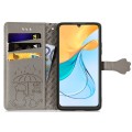 For ZTE Blade V50 Vita Cat and Dog Embossed Leather Phone Case(Grey)