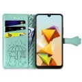 For ZTE Blade A33S Cat and Dog Embossed Leather Phone Case(Green)