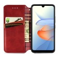 For ZTE Blade L220 Cubic Grid Pressed Magnetic Leather Phone Case(Red)