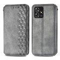 For ZTE Blade A73 4G Cubic Grid Pressed Magnetic Leather Phone Case(Grey)