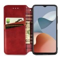 For ZTE Blade A73 4G Cubic Grid Pressed Magnetic Leather Phone Case(Red)