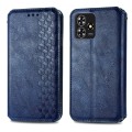 For ZTE Blade A73 4G Cubic Grid Pressed Magnetic Leather Phone Case(Blue)
