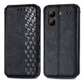 For ZTE Blade A54 Cubic Grid Pressed Magnetic Leather Phone Case(Black)