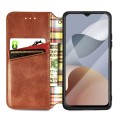 For ZTE Blade A54 Cubic Grid Pressed Magnetic Leather Phone Case(Brown)