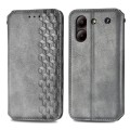 For ZTE Blade A54 Cubic Grid Pressed Magnetic Leather Phone Case(Grey)