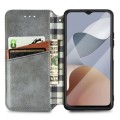 For ZTE Blade A54 Cubic Grid Pressed Magnetic Leather Phone Case(Grey)