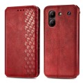 For ZTE Blade A54 Cubic Grid Pressed Magnetic Leather Phone Case(Red)