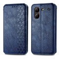 For ZTE Blade A54 Cubic Grid Pressed Magnetic Leather Phone Case(Blue)