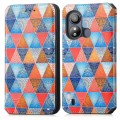 For ZTE Blade L220 CaseNeo Colorful Magnetic Leather Phone Case(Rhombus Mandala)