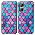 For ZTE Libero 5G IV CaseNeo Colorful Magnetic Leather Phone Case(Purple Scales)