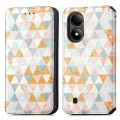 For ZTE Blade A33S CaseNeo Colorful Magnetic Leather Phone Case(Rhombus)