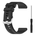 For Garmin Descent G1 Solar Letel Solid Color Sports Silicone Watch Band(Black)