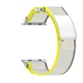 For Apple Watch Series 7 41mm Double Hook and Loop Faster Nylon Watch Band(Yellow + Beige)