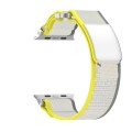 For Apple Watch SE 44mm Double Hook and Loop Faster Nylon Watch Band(Yellow + Beige)