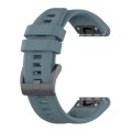 For Garmin Quatix 7 Pro Solid Color Black Buckle Silicone Quick Release Watch Band(Rock Blue)