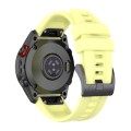 For Garmin Quatix 7 Pro Solid Color Black Buckle Silicone Quick Release Watch Band(Yellow)