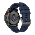 For Garmin Quatix 7 Pro Solid Color Black Buckle Silicone Quick Release Watch Band(Dark Blue)