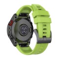 For Garmin Fenix 7 Pro Solid Color Black Buckle Silicone Quick Release Watch Band(Lime green)