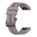 For Garmin Fenix 7 Pro Solid Color Black Buckle Silicone Quick Release Watch Band(Purple)