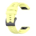 For Garmin Fenix 7 Pro Solid Color Black Buckle Silicone Quick Release Watch Band(Yellow)
