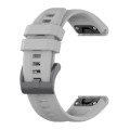 For Garmin Instinct 2 / Instinct Solid Color Black Buckle Silicone Quick Release Watch Band(Gray)