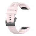 For Garmin Fenix 5 / Fenix 5 Plus Solid Color Black Buckle Silicone Quick Release Watch Band(Pink)