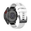 For Garmin Fenix 5 / Fenix 5 Plus Solid Color Black Buckle Silicone Quick Release Watch Band(White)