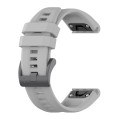For Garmin Fenix 5 / Fenix 5 Plus Solid Color Black Buckle Silicone Quick Release Watch Band(Gray)