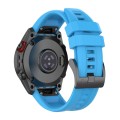 For Garmin Fenix 5 / Fenix 5 Plus Solid Color Black Buckle Silicone Quick Release Watch Band(Sky Blu
