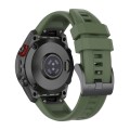 For Garmin MARQ Solid Color Black Buckle Silicone Quick Release Watch Band(Dark Green)