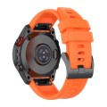 For Garmin MARQ Solid Color Black Buckle Silicone Quick Release Watch Band(Orange)