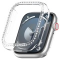 For Apple Watch SE 2023 44mm Diamond Hollow PC Watch Case(Transparent)