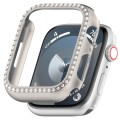 For Apple Watch SE 2023 44mm Diamond Hollow PC Watch Case(Starlight)