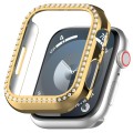 For Apple Watch SE 2023 44mm Diamond Hollow PC Watch Case(Gold)